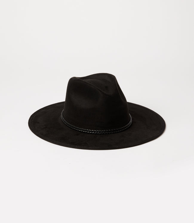 Karen Kane Black Braided Trim Fedora Hat Karen Kane