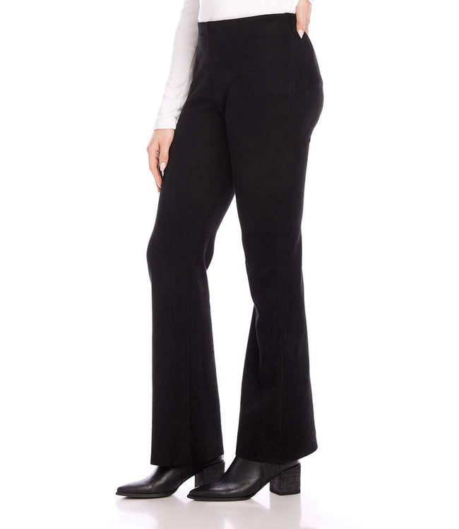 Karen Kane Black Faux Suede Bootcut Pants Karen Kane