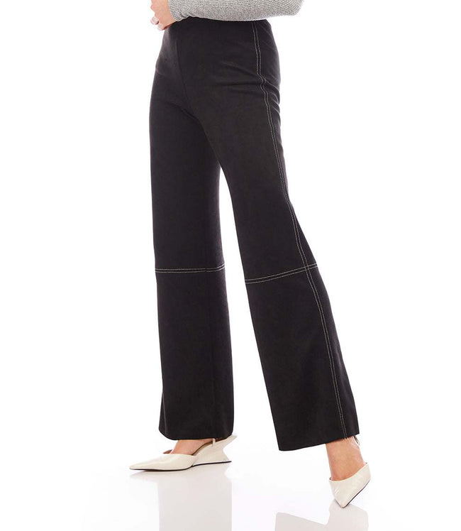 Karen Kane Black Faux Suede Stitch Pants Karen Kane