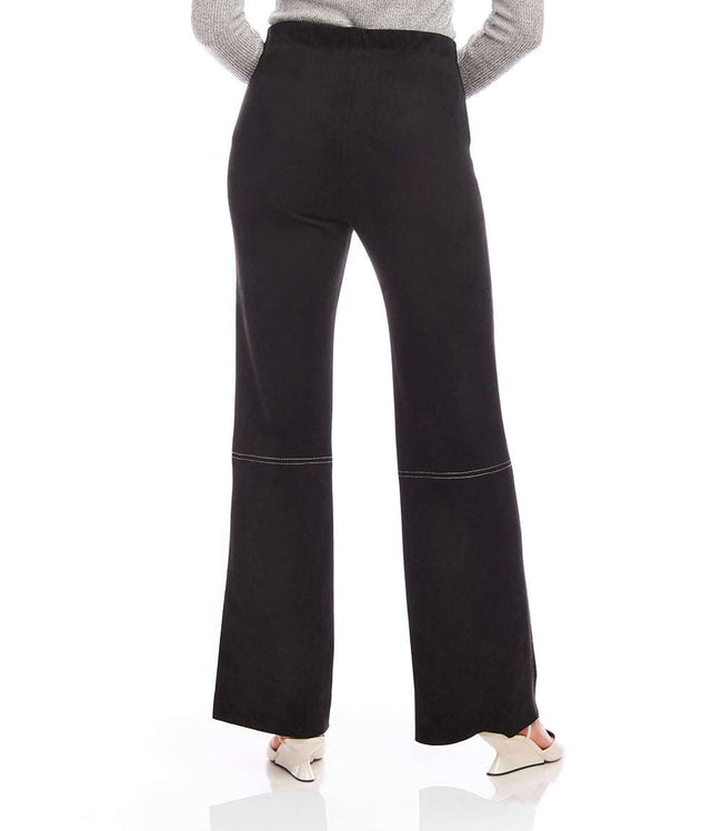 Karen Kane Black Faux Suede Stitch Pants Karen Kane