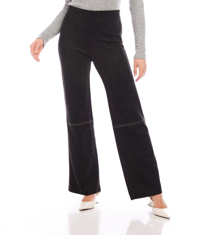 karen kane Black Faux Suede Stitch Pants Karen Kane