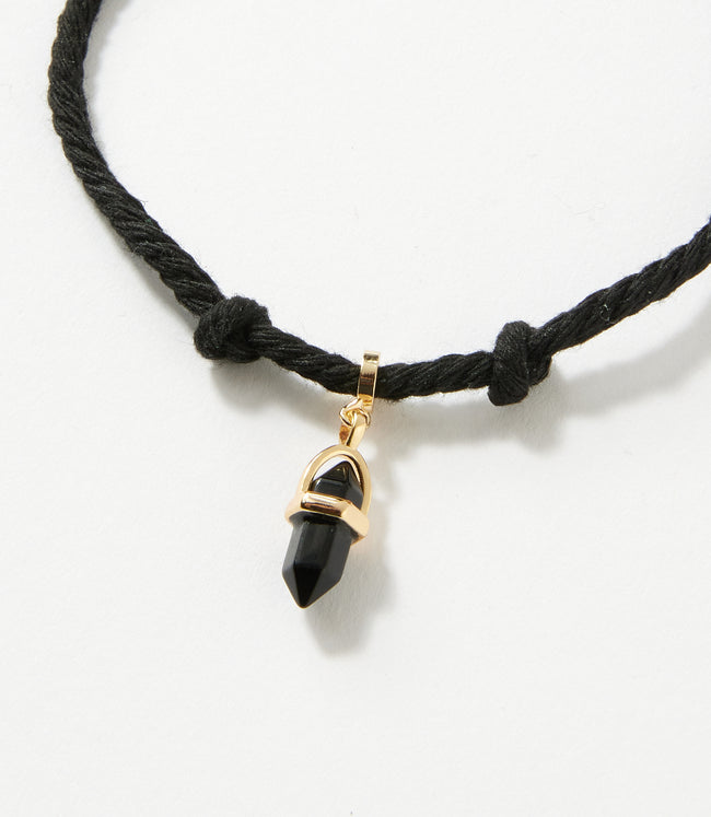karen kane Black Gemstone Point Cord Bracelet Karen Kane