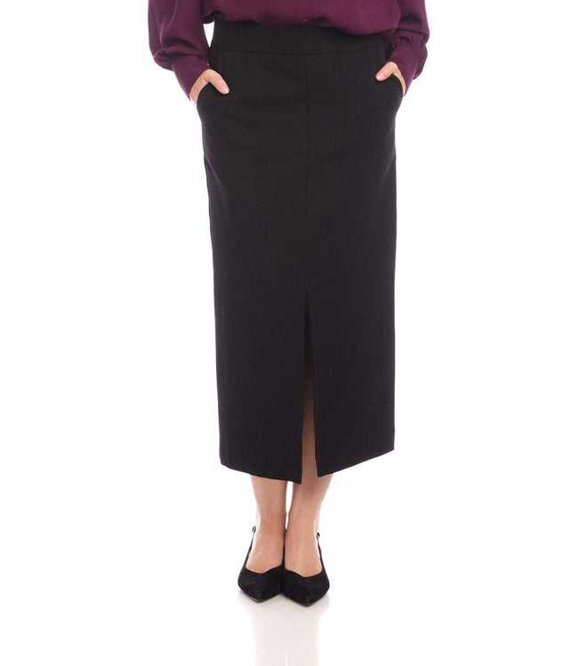 Karen Kane Black Lizbeth Front Slit Skirt Karen Kane