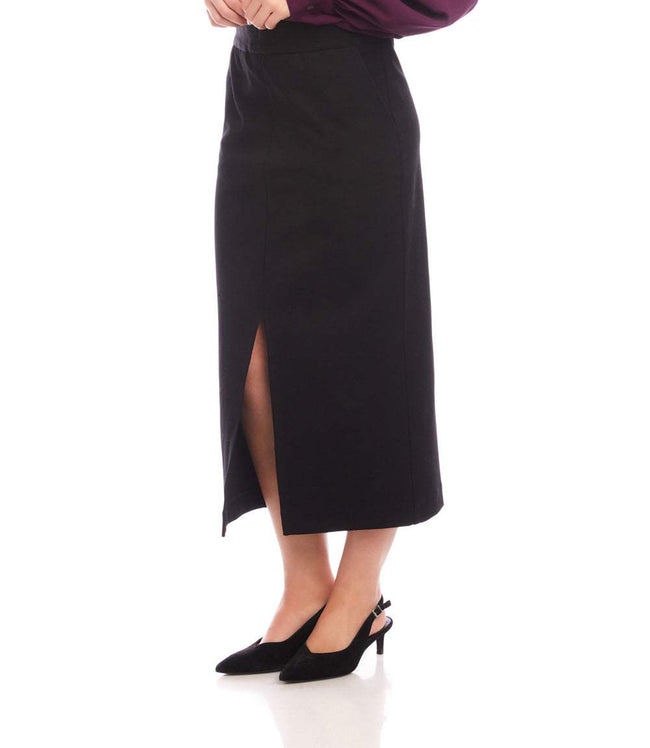 Karen Kane Black Lizbeth Front Slit Skirt Karen Kane
