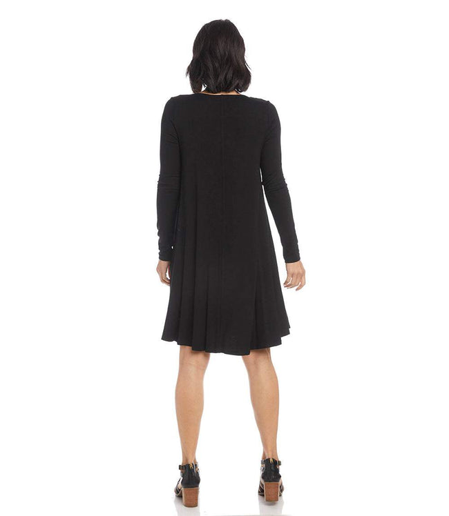 Karen Kane Black Long Sleeve Maggie Trapeze Dress Karen Kane