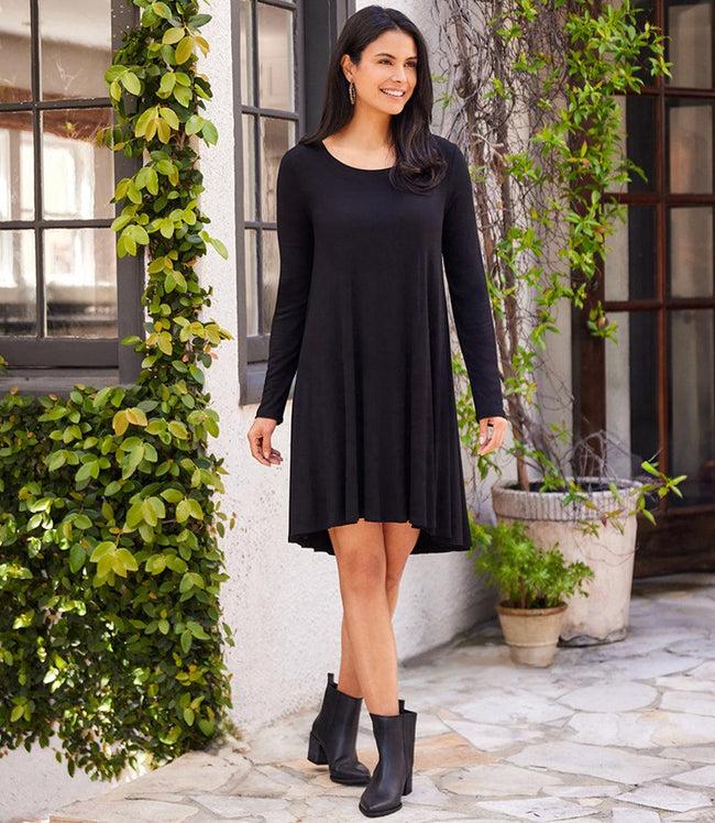 karen kane Black Long Sleeve Maggie Trapeze Dress Karen Kane