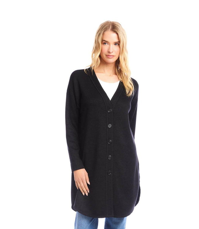 Karen Kane Black Long Sleeve Shirttail Cardigan Karen Kane