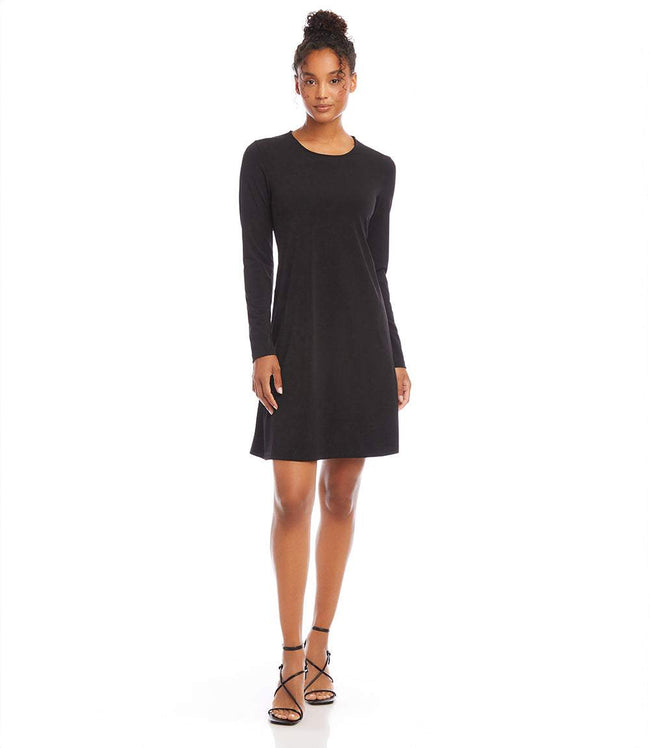Karen Kane Black Long Sleeve Travel Jersey Dress Karen Kane