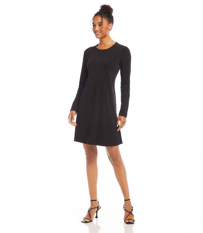 Karen Kane Black Long Sleeve Travel Jersey Dress Karen Kane