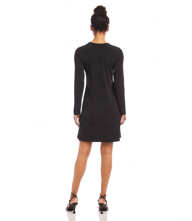 Karen Kane Black Long Sleeve Travel Jersey Dress Karen Kane