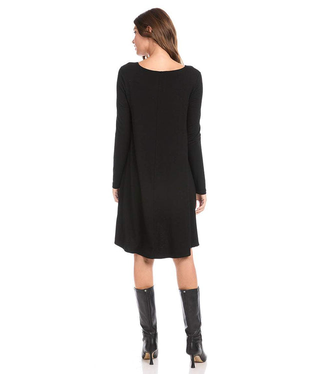 Karen Kane Black Petite Size Long Sleeve Maggie Dress Karen Kane