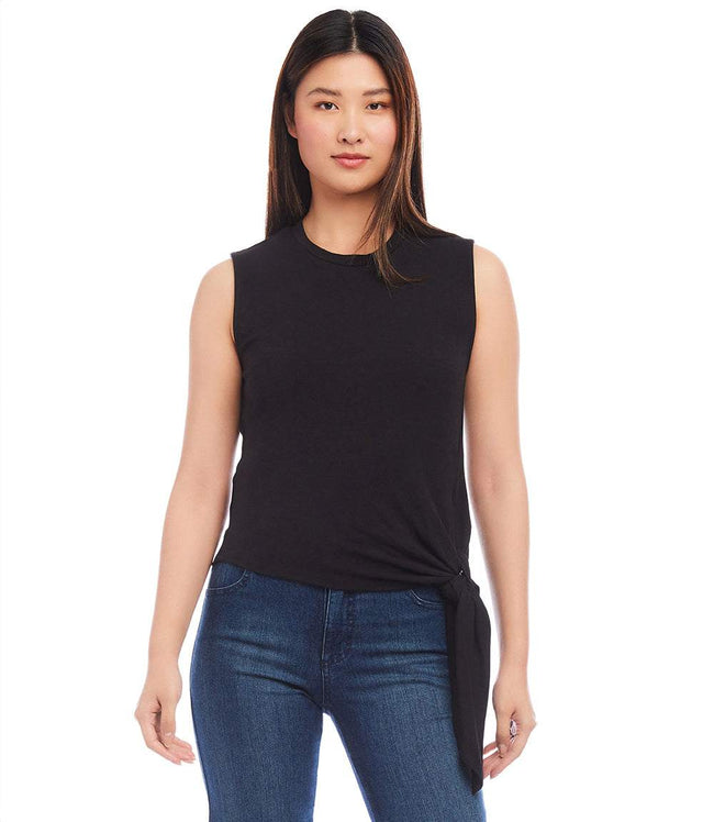 karen kane Black Petite Size Side-Tie Top Karen Kane