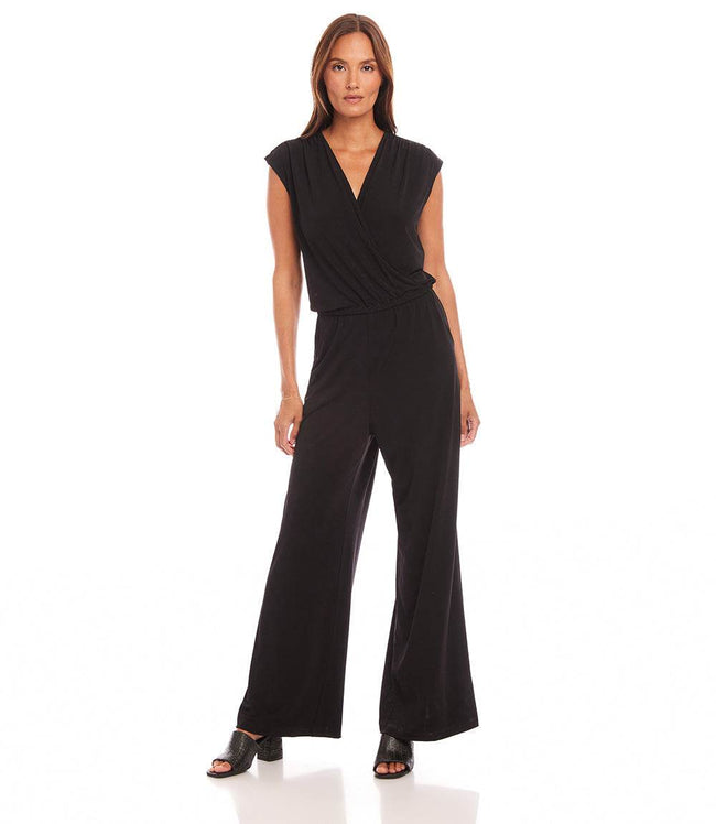 Karen Kane Black Petite Size Sleeveless Travel Jersey Jumpsuit Karen Kane