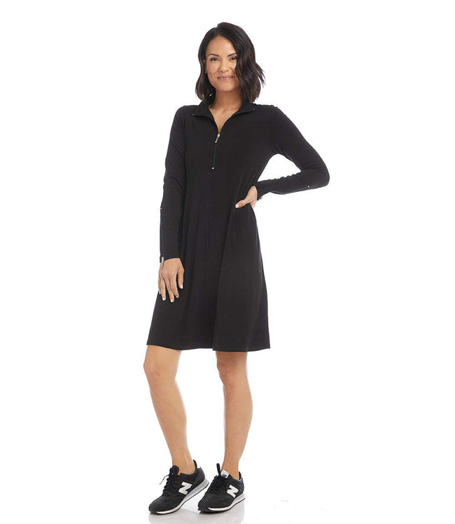 Karen Kane Black Petite Size Zip-Up Travel Dress Karen Kane