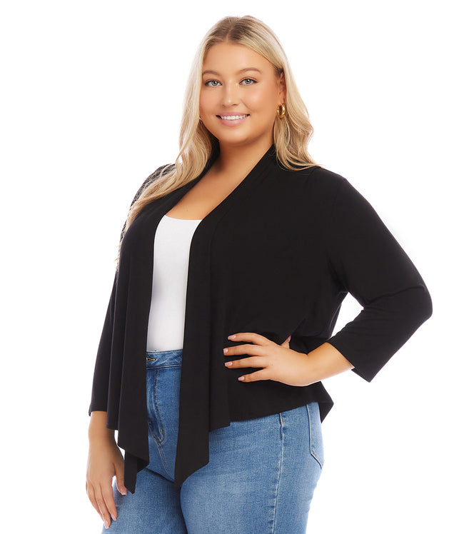 Karen Kane Black Plus Size Calli Cardigan Karen Kane