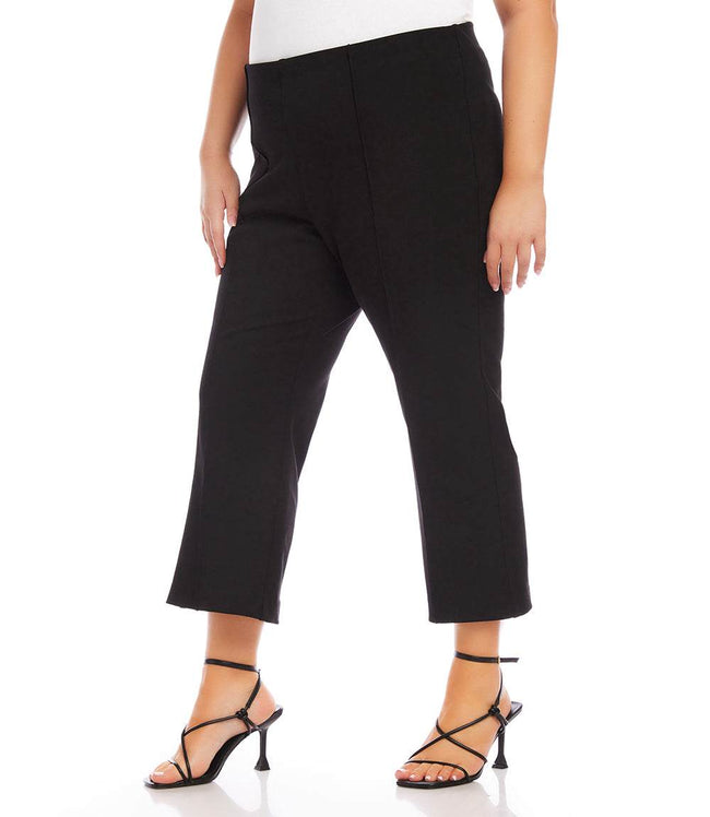 Karen Kane Black Plus Size Cropped Pintuck Pants Karen Kane
