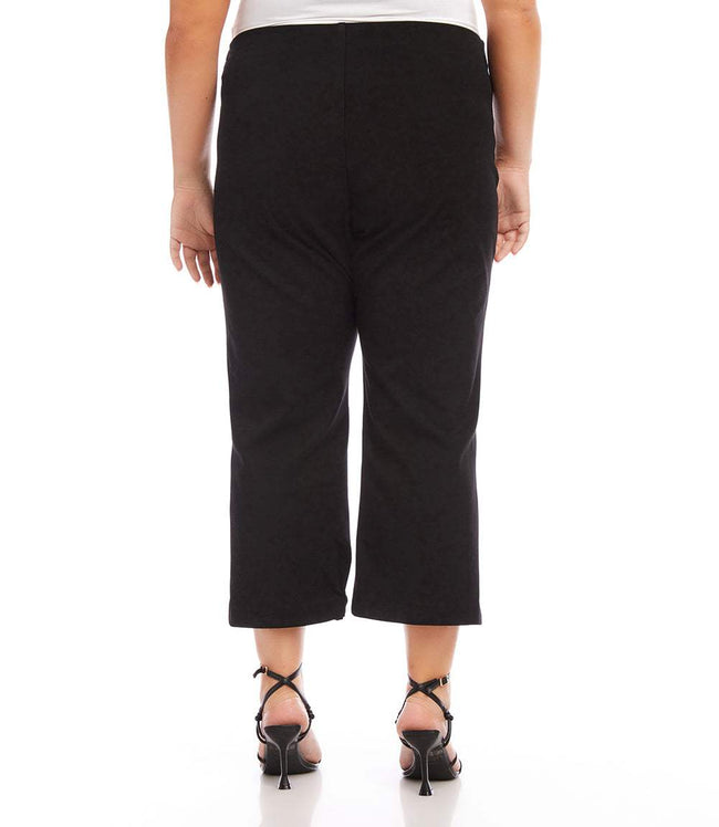 Karen Kane Black Plus Size Cropped Pintuck Pants Karen Kane
