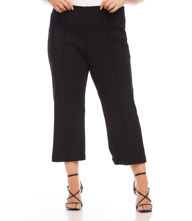 Karen Kane Black Plus Size Cropped Pintuck Pants Karen Kane