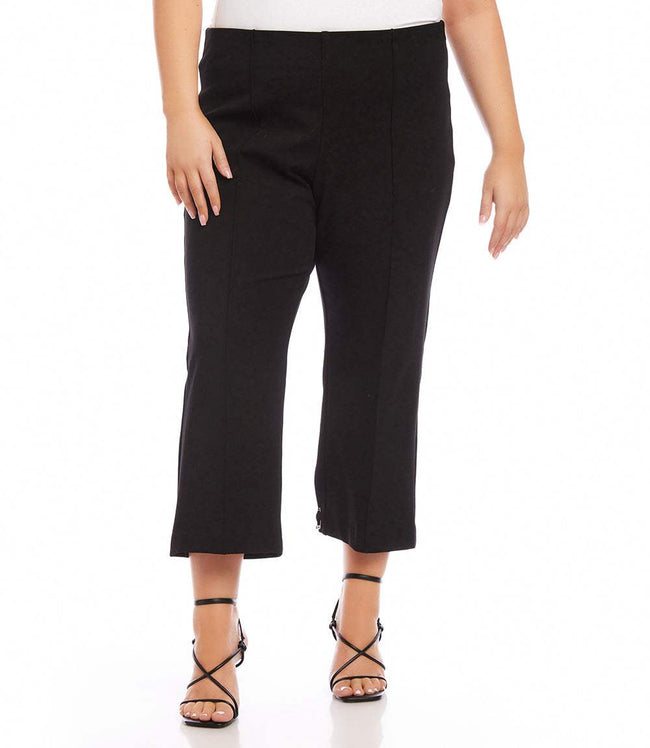 karen kane Black Plus Size Cropped Pintuck Pants Karen Kane