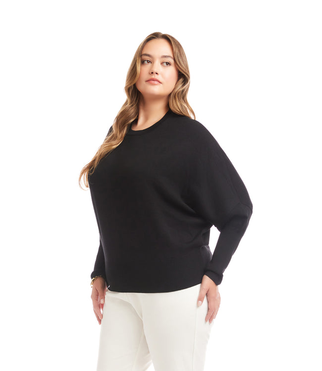 Karen Kane Black Plus Size Dolman Sleeve Sweater Karen Kane