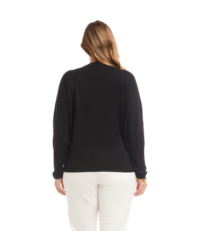 Karen Kane Black Plus Size Dolman Sleeve Sweater Karen Kane