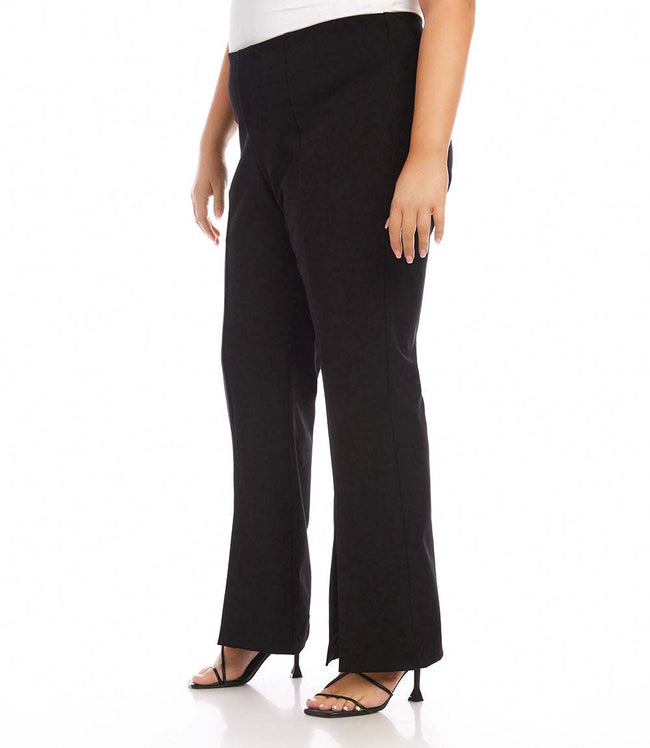 Karen Kane Black Plus Size Front Slit Pants Karen Kane