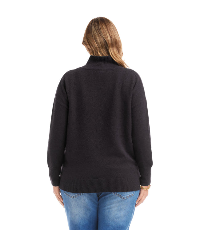 Karen Kane Black Plus Size Shawl Collar Sweater Karen Kane