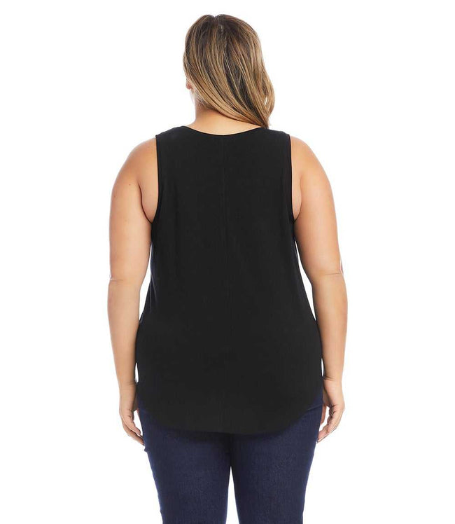 Karen Kane Black Plus Size Shirttail Tank Karen Kane