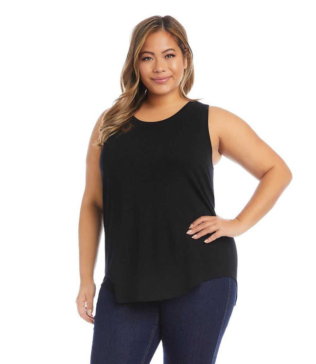 Karen Kane Black Plus Size Shirttail Tank Karen Kane