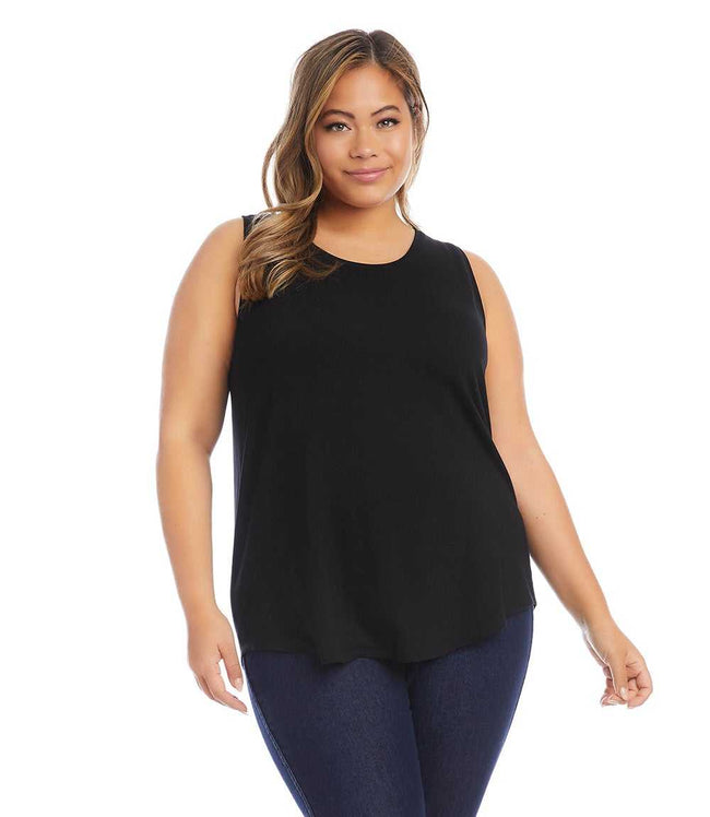 karen kane Black Plus Size Shirttail Tank Karen Kane