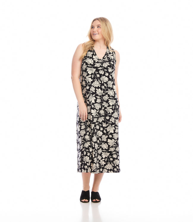 karen kane Black Plus Size Sleeveless V-Neck Midi Dress Karen Kane