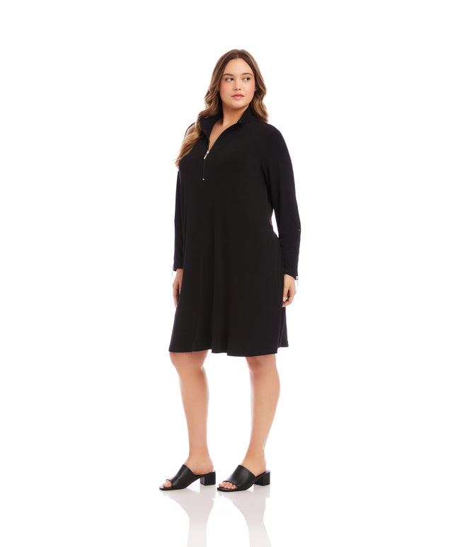 Karen Kane Black Plus Size Zip-Up Travel Dress Karen Kane