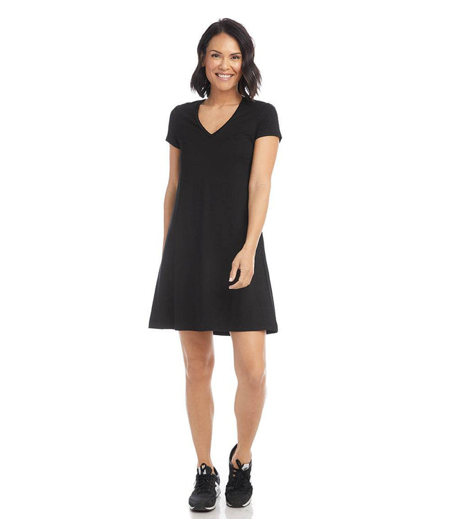 Karen Kane Black Quinn V-Neck Pocket Dress Karen Kane