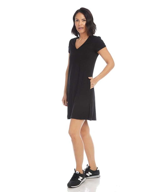Karen Kane Black Quinn V-Neck Pocket Dress Karen Kane