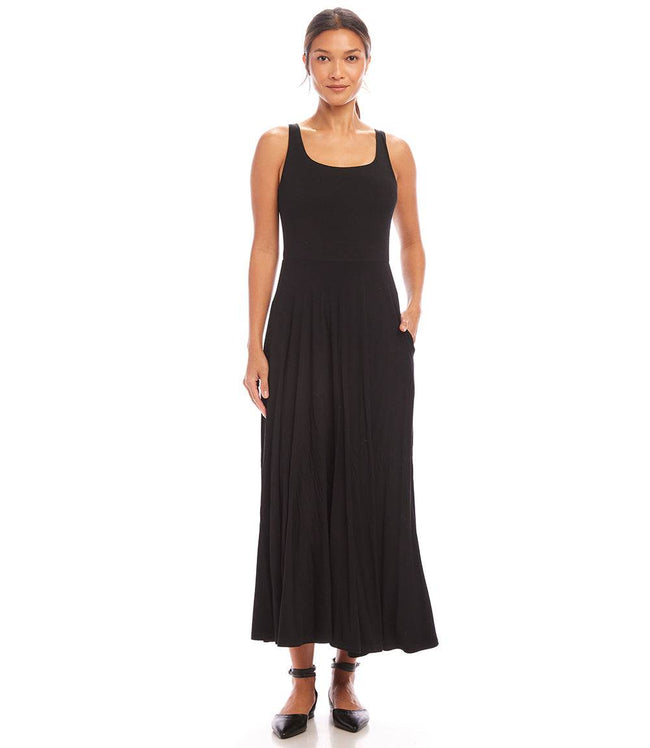 Karen Kane Black Sleeveless Flare Midi Dress Karen Kane