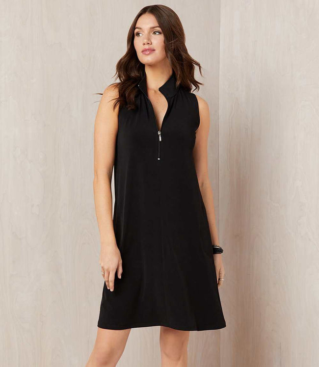 Karen Kane Black Sleeveless Zip-Up Travel Dress Karen Kane