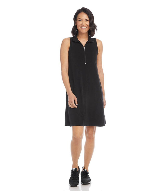 Karen Kane Black Sleeveless Zip-Up Travel Dress Karen Kane