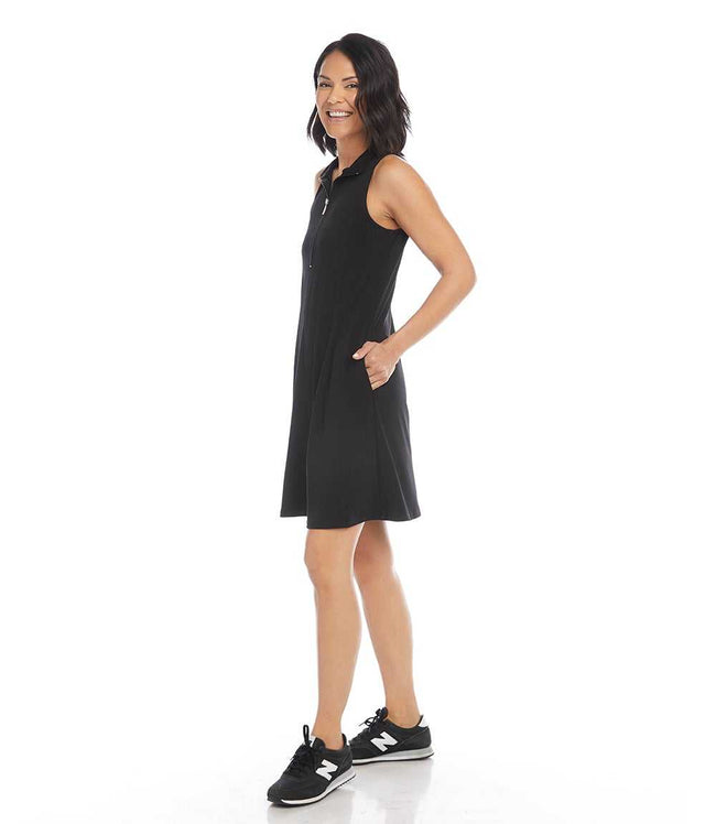 Karen Kane Black Sleeveless Zip-Up Travel Dress Karen Kane