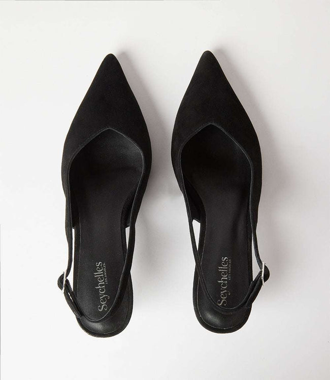 Karen Kane Black Slingback Stacked High Heels Karen Kane