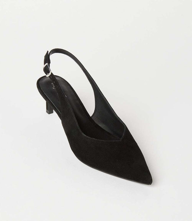 Karen Kane Black Slingback Stacked High Heels Karen Kane