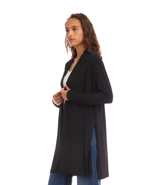 Karen Kane Black Travel Jersey Adjustable Zip Jacket Karen Kane