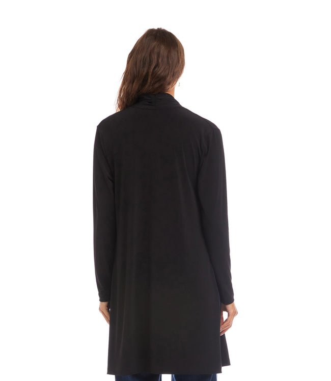 Karen Kane Black Travel Jersey Adjustable Zip Jacket Karen Kane