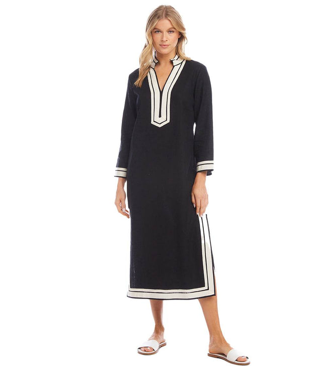 Karen Kane Black With Cream The St. Tropez Midi Dress Karen Kane