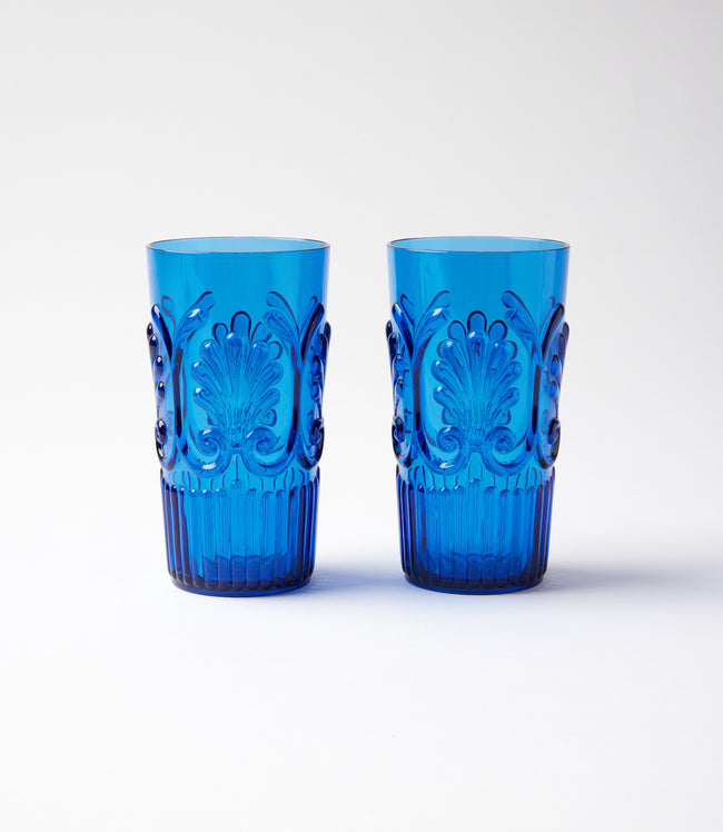 Karen Kane Blue Acrylic Fleur Drinking Glass Karen Kane