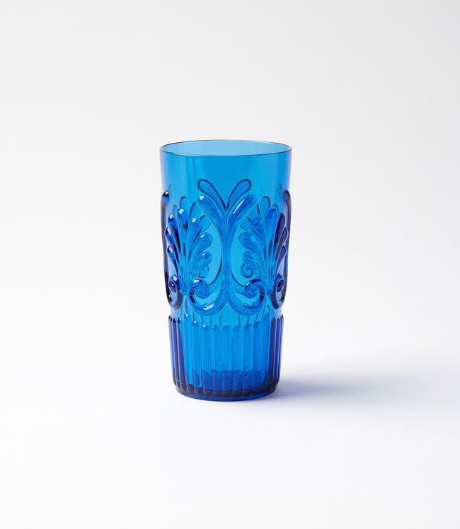 karen kane Blue Acrylic Fleur Drinking Glass Karen Kane