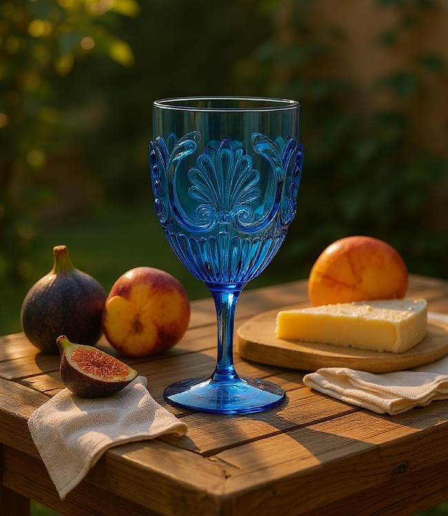Karen Kane Blue Acrylic Fleur Wine Glass Karen Kane