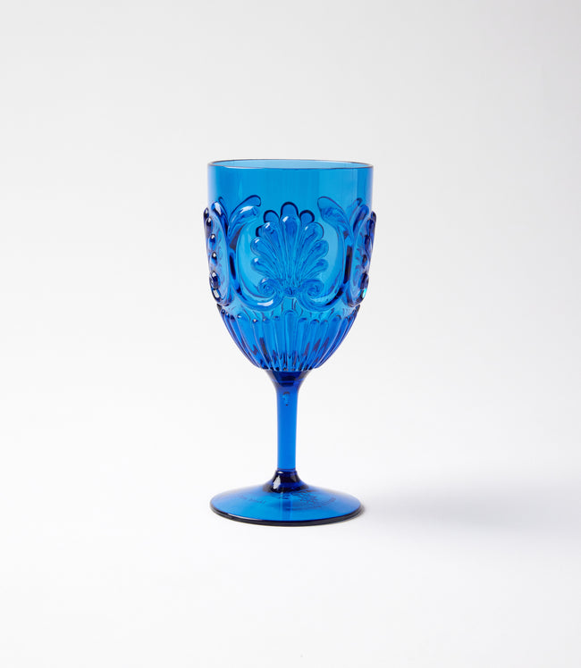 karen kane Blue Acrylic Fleur Wine Glass Karen Kane