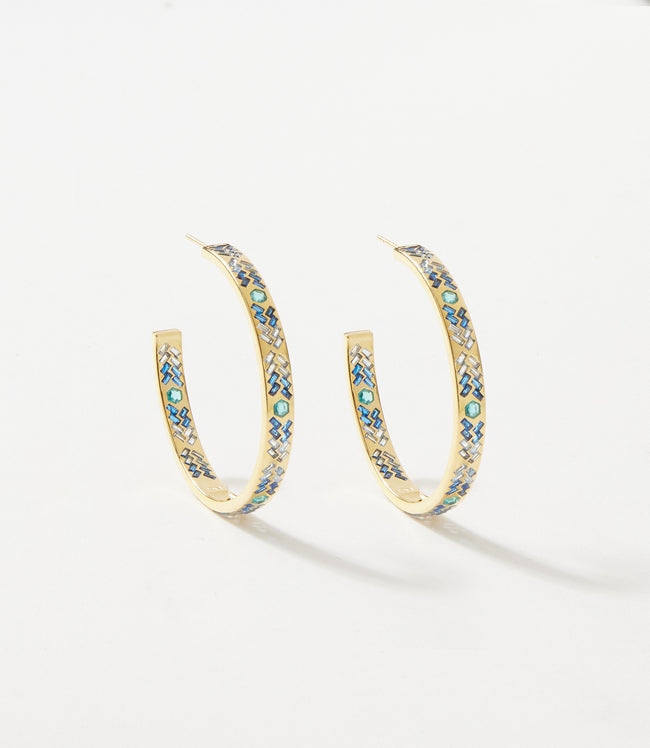 Karen Kane Blue Crystal Inlay Hoop Earrings Karen Kane