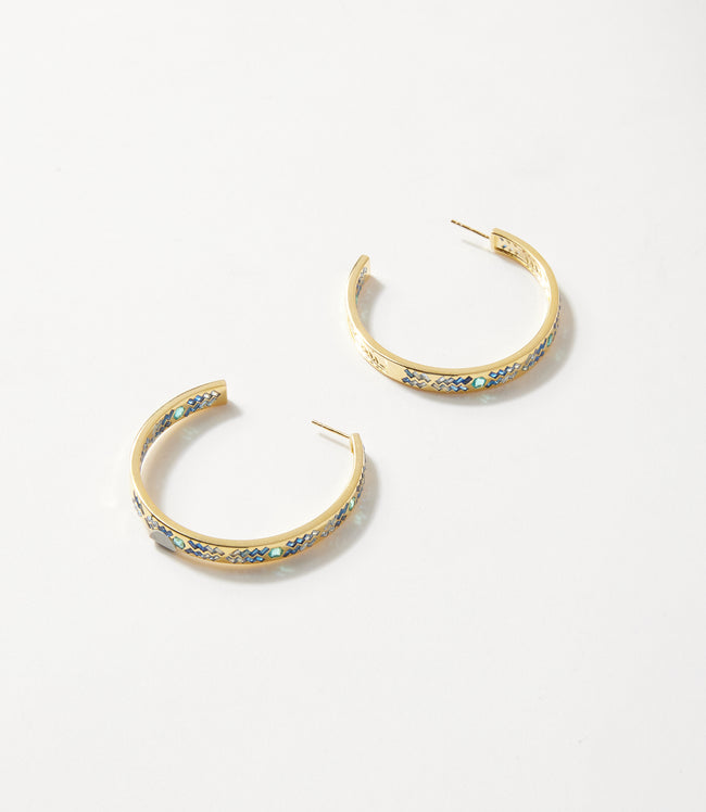 Karen Kane Blue Crystal Inlay Hoop Earrings Karen Kane