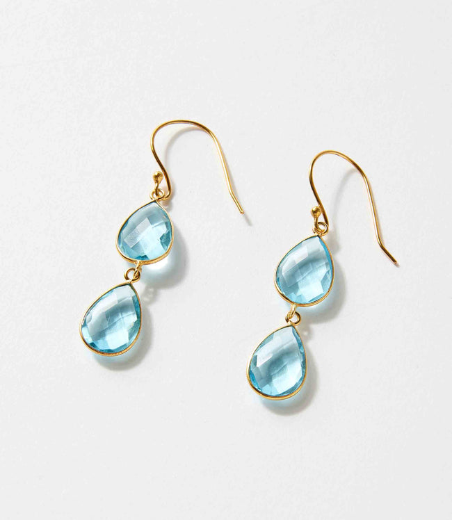 Karen Kane Blue Double Teardrop Gemstone Earrings Karen Kane